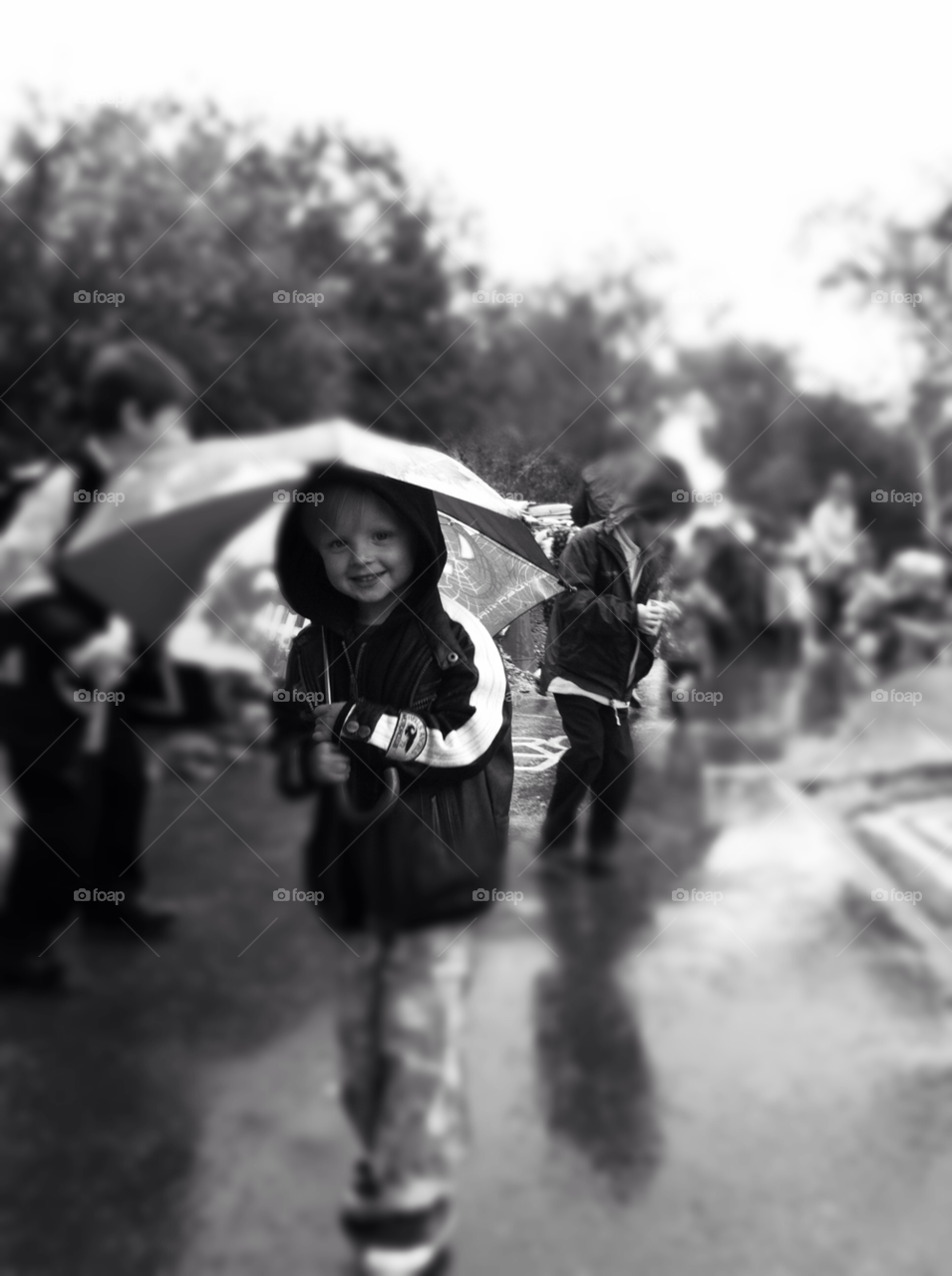 children rain school umbrella by SmileItsJo