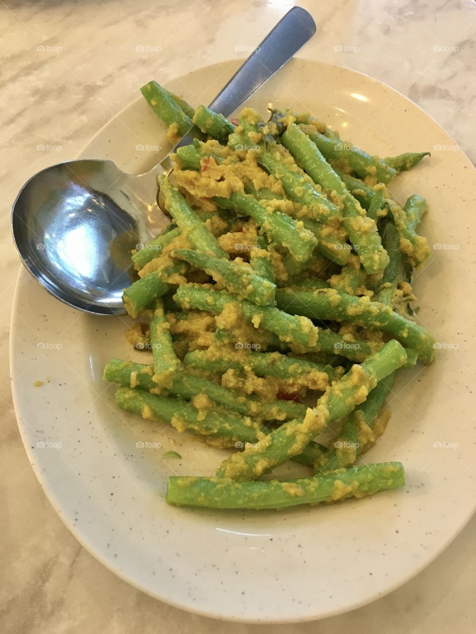 Long beans with salted eggs