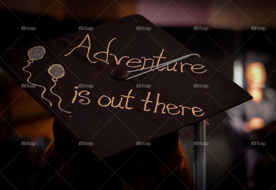 Graduation cap ready for adventure 