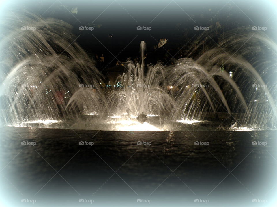 Sparkling Fountain. A fountain on display outside of Paris, on the grounds of EPCOT, Orlando, Florida