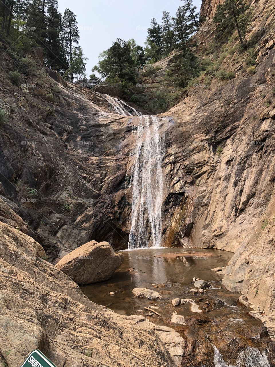 Great beauty in water falls. Midway through the 200 stair climb this is the view of Seven Falls in Colorado Springs. @Robinlin