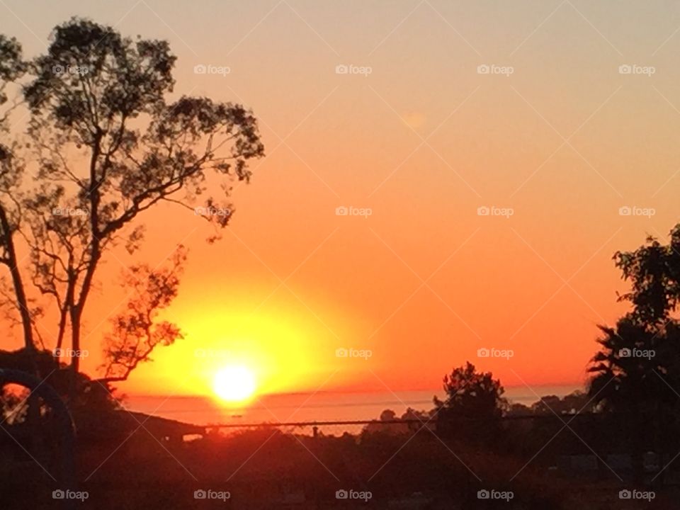 Carlsbad, CA golden sunset 