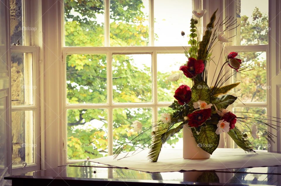 Flowers on piano