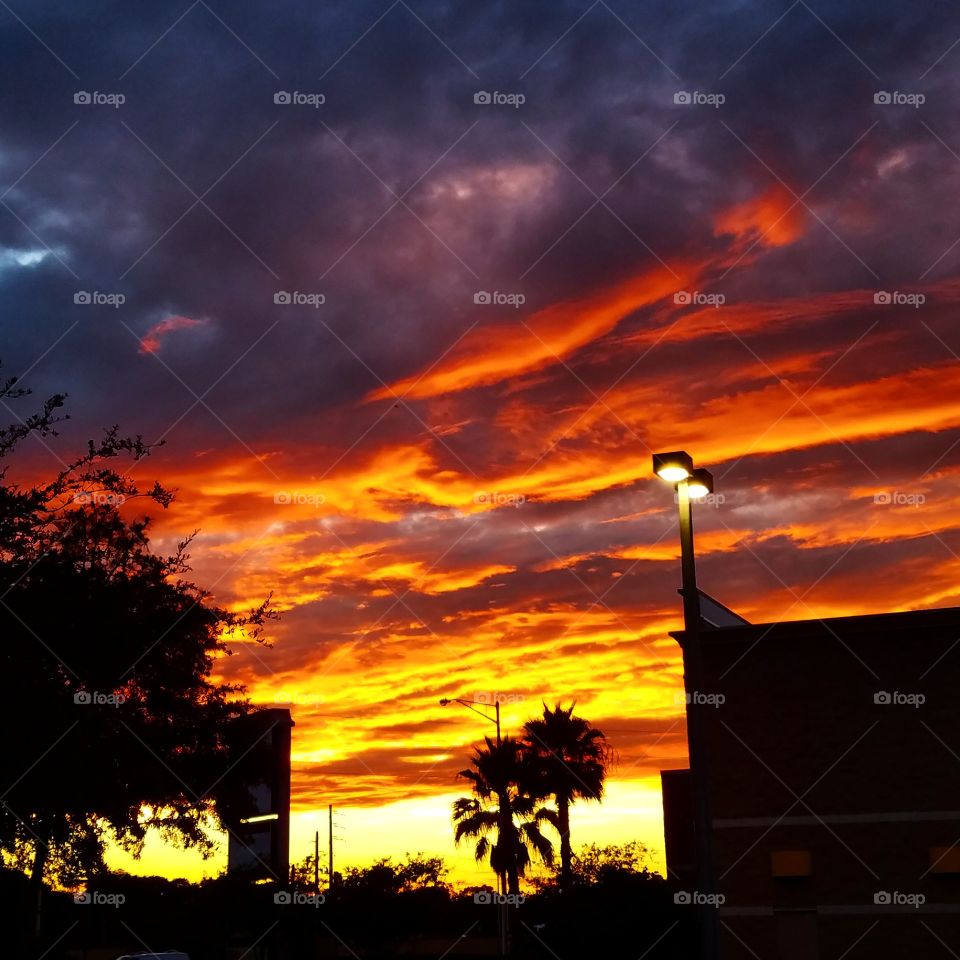Fiery Florida sunset