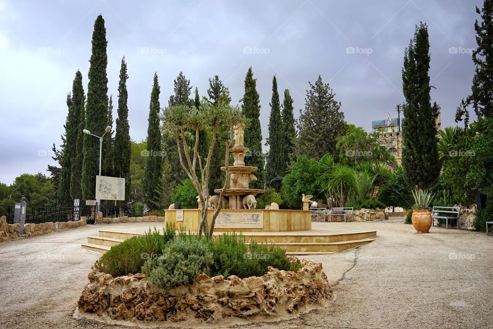front gate of the church of Shepherds Field in Betlehem of Israel
