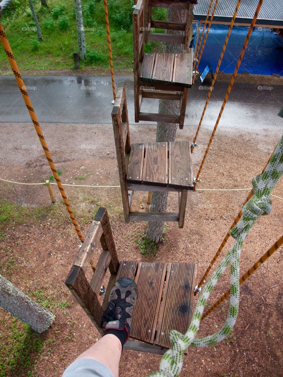 Climbing a top tree adventure track with my son. Last time we were here I had to talk my son through some of the tracks. This time he was far ahead of me the whole timeš