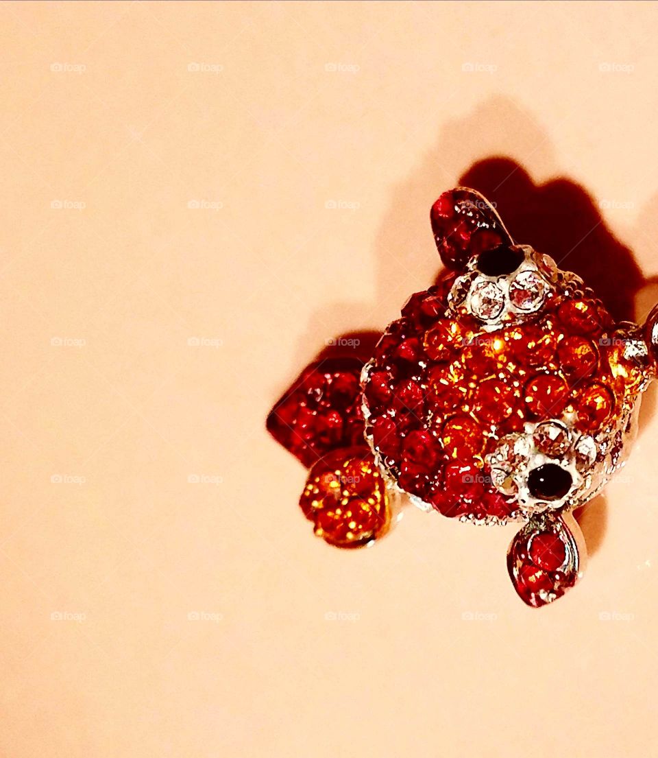 #Color Clash
amber crystal fish on tan backing