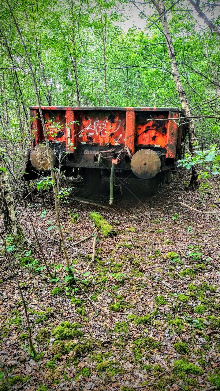 Abandoned railway wagon
