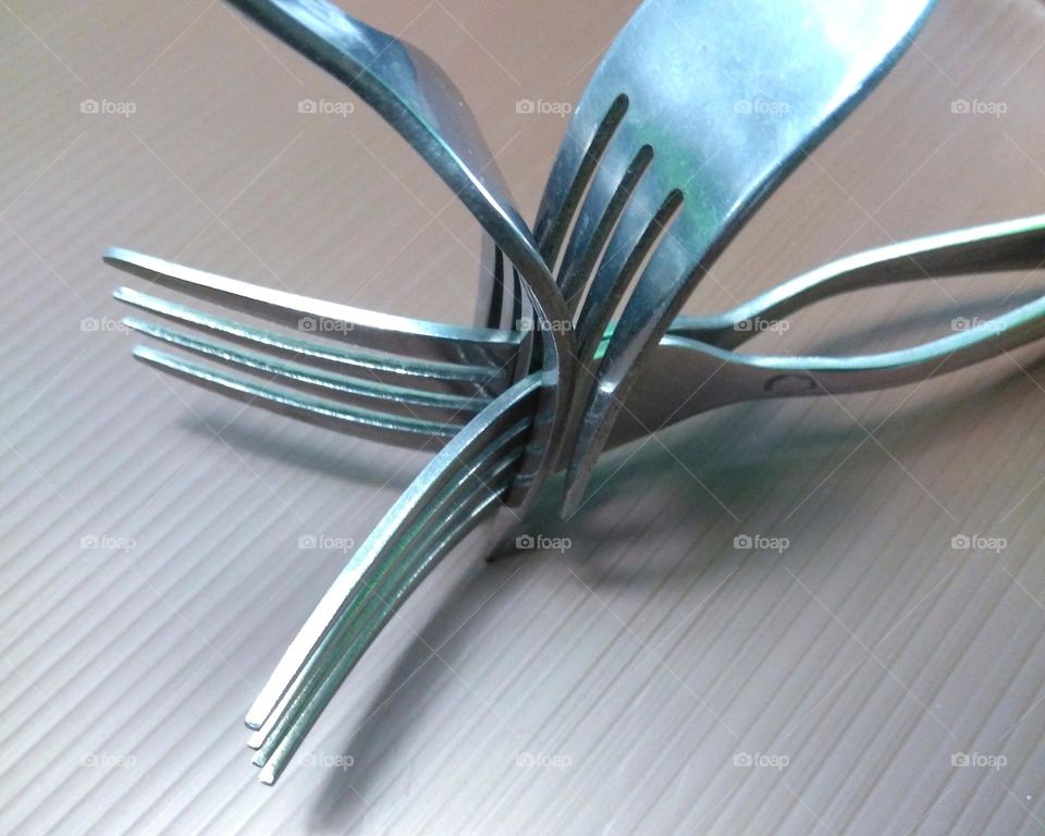 Group of forks on the table