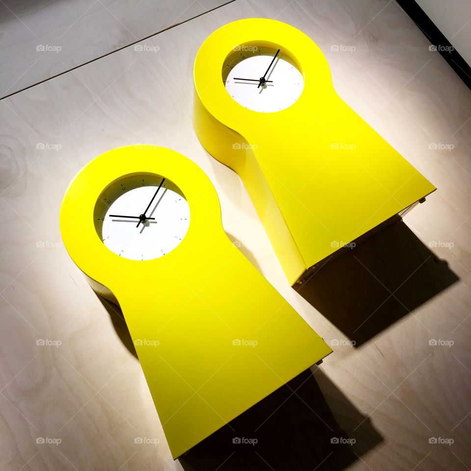 Yellow clocks.