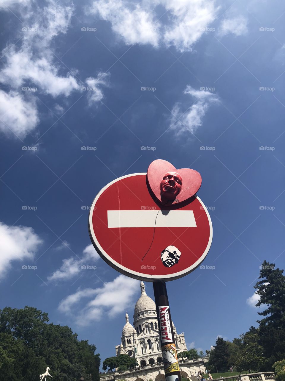 Bright red sign with heart