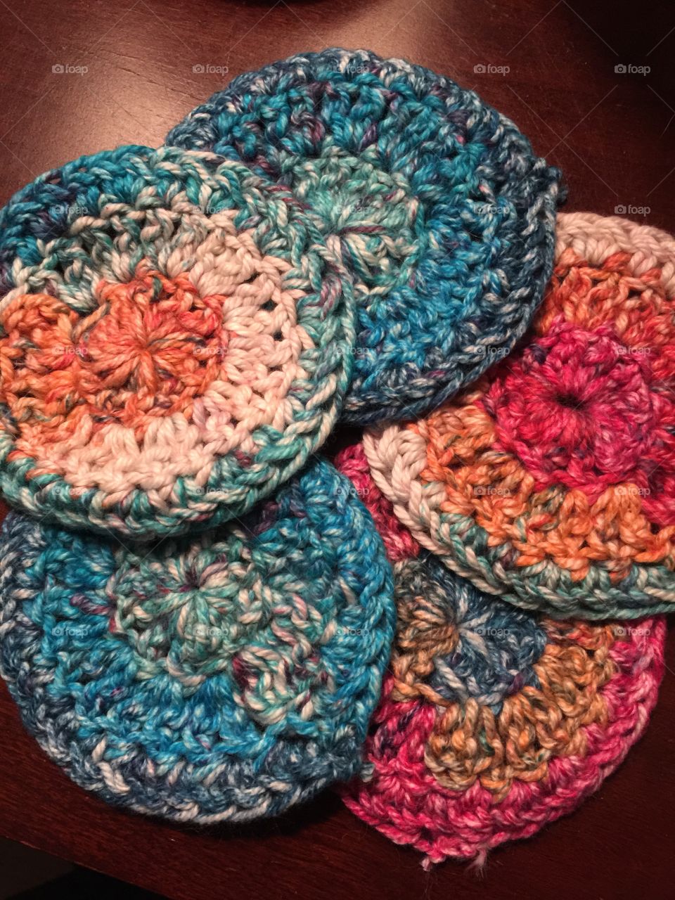 Handmade cotton crochet make up rounds 