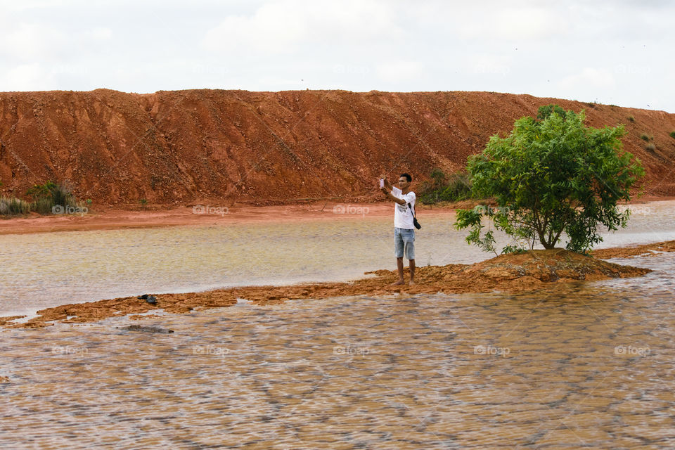 Photographing hiking trail