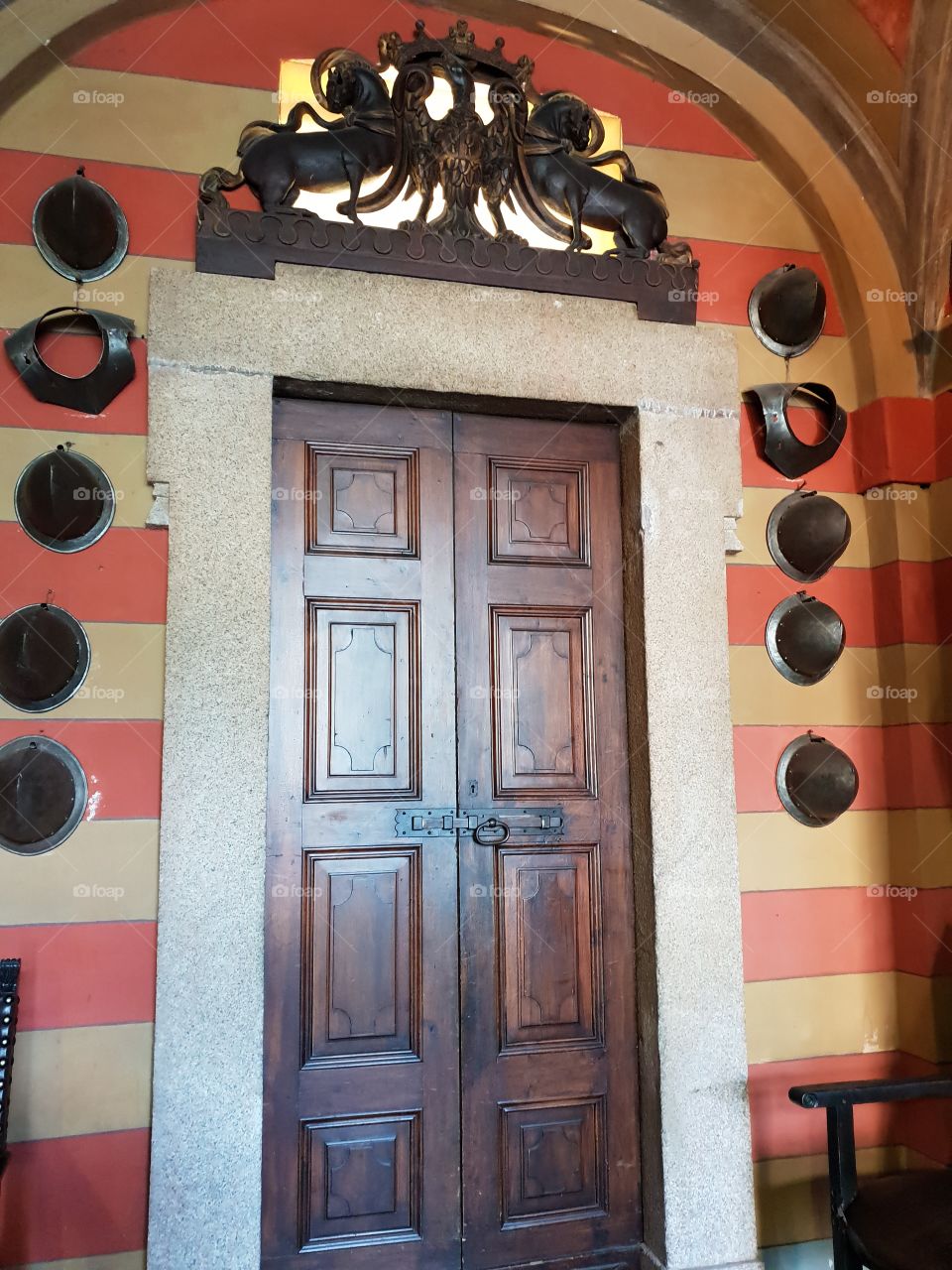 Doorway in baroque castle on Isola Bella in Italy