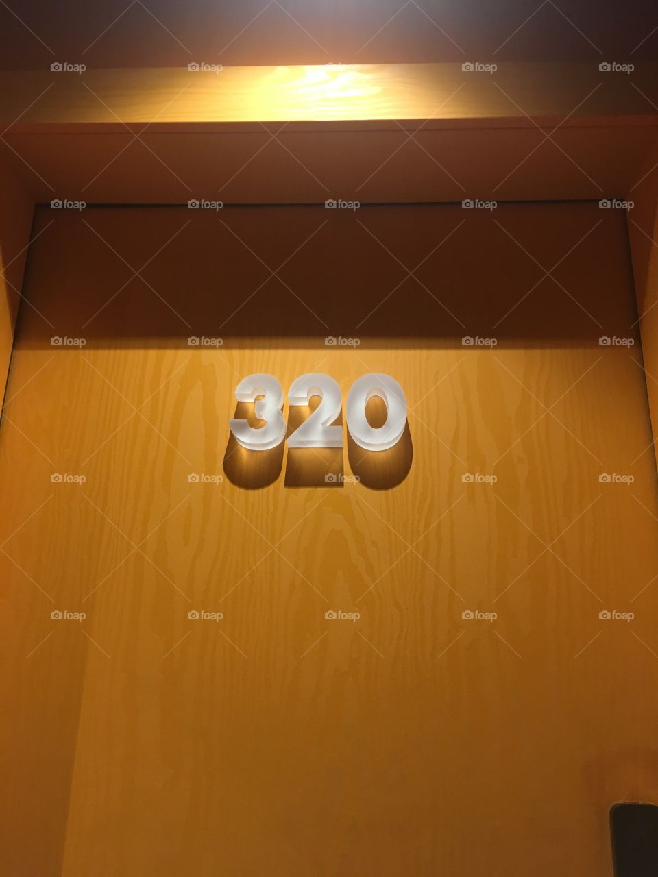 Room door number in a hotel