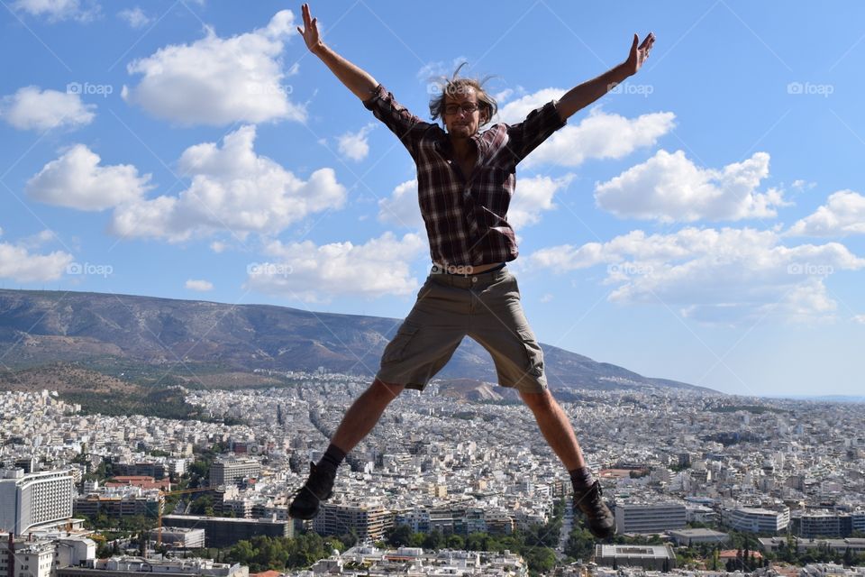 Jumping for joy in Athens