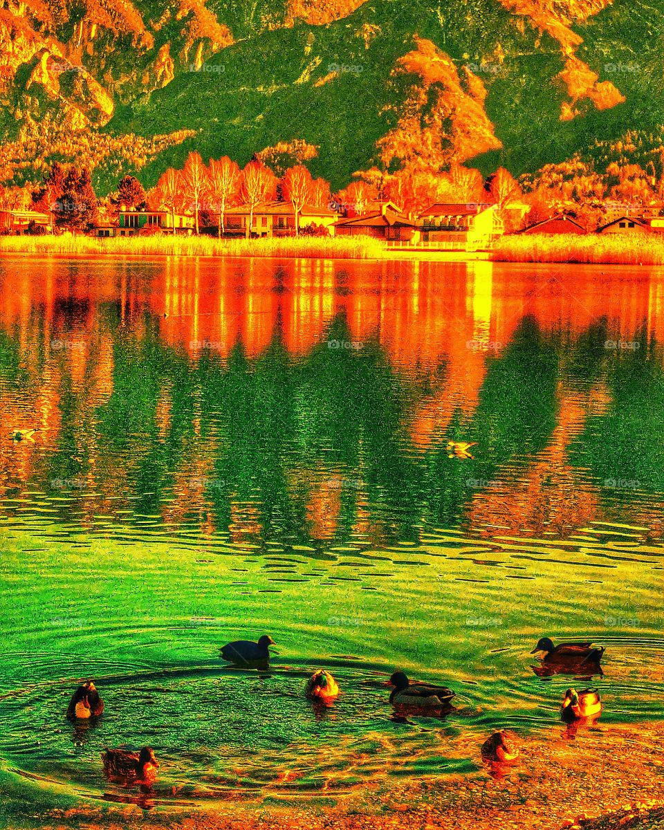 lake Caldonazzo in romantic Italy