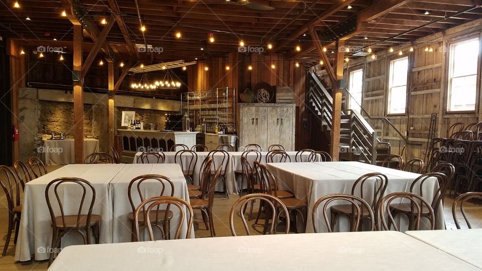 Old Vintage Wood Barn Set Up for a Party
