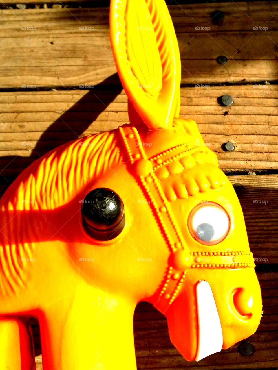 Yellow Antique Toy Donkey