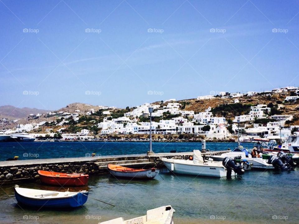 Boats in Mykonos Harbour