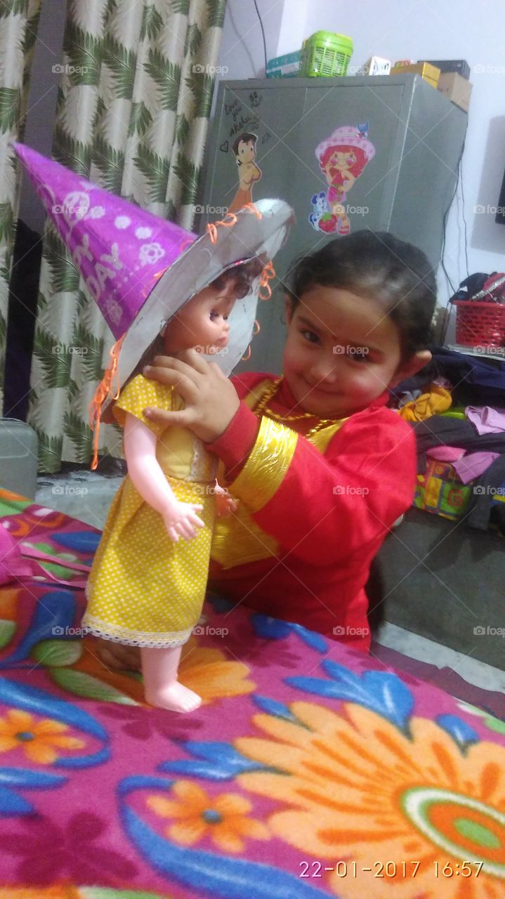 my baby with doll