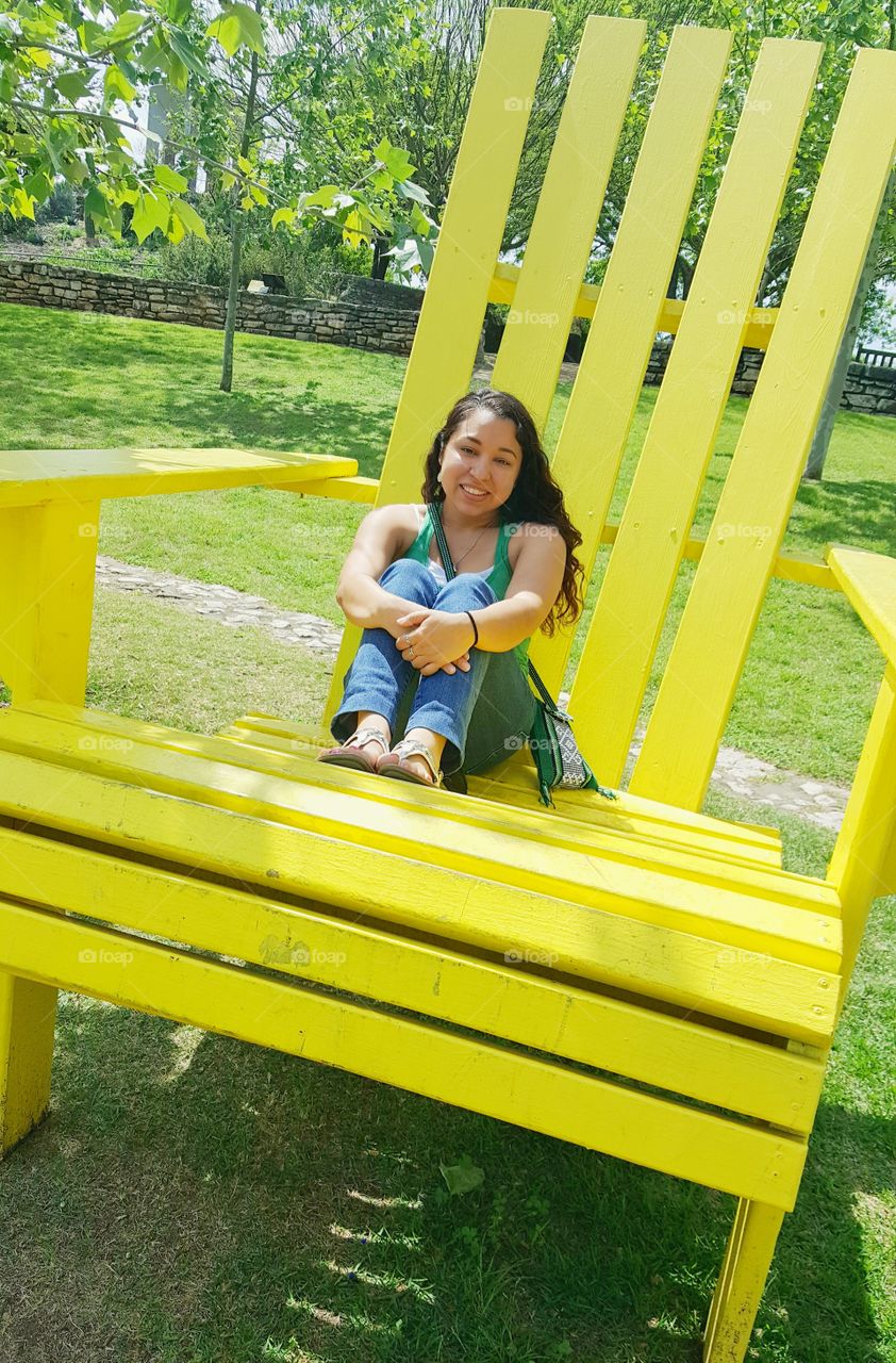 giant yellow chair