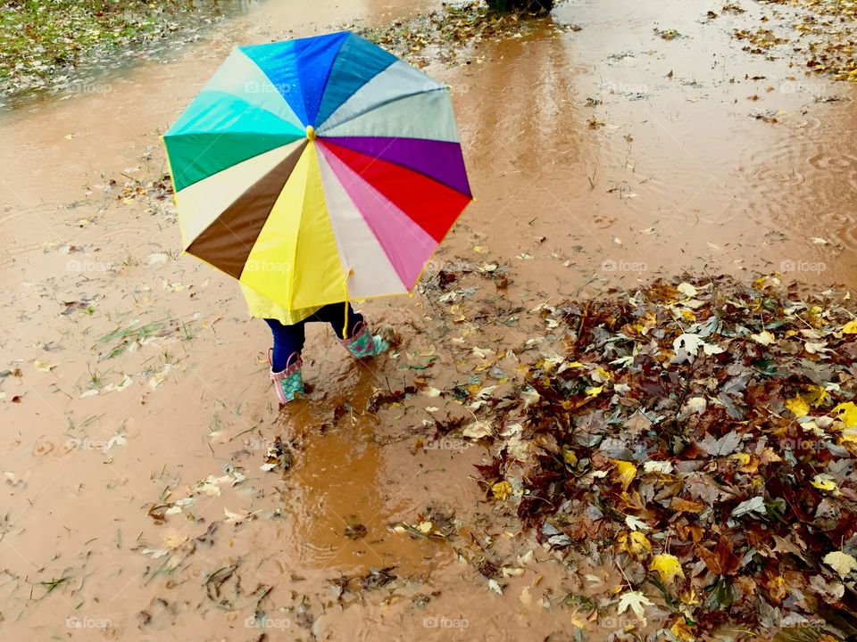 Child in the rain