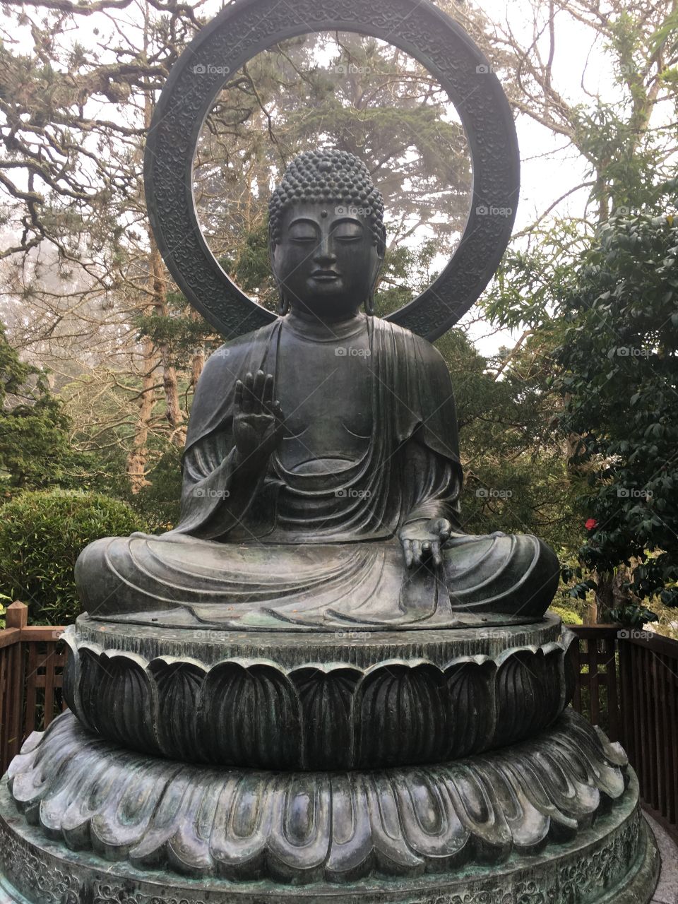 Buddha in the Japanese gardens