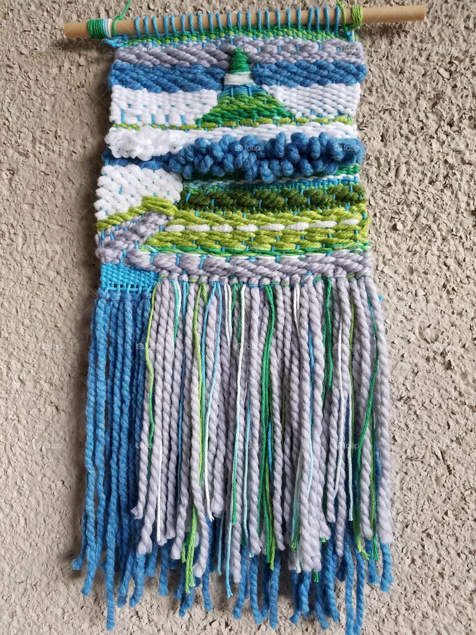 Weaving in Blues and Green