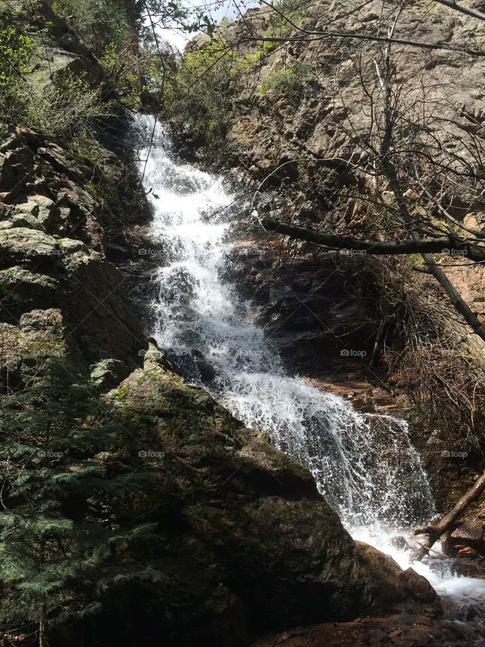 Colorado waterfall . Waterfall on a Colorado hiking trail 