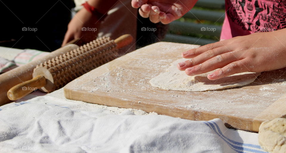 Baker baking.