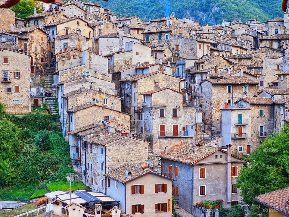 rustic and ancient houses in the village of Scanno in Abruzzo