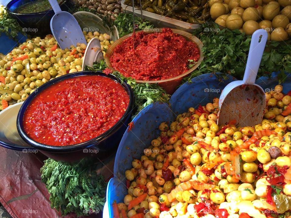 Close-up of Moroccan food