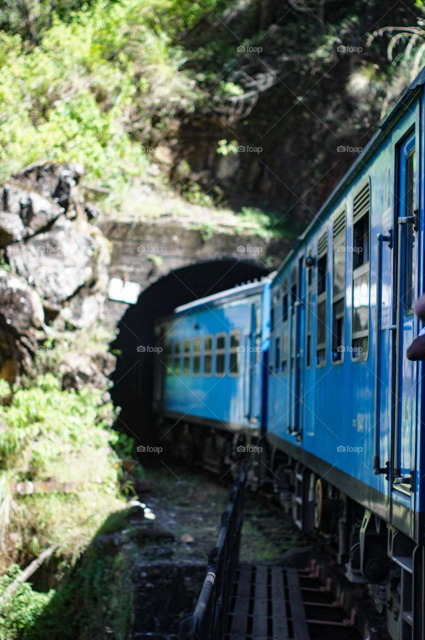 Train in the mountains
