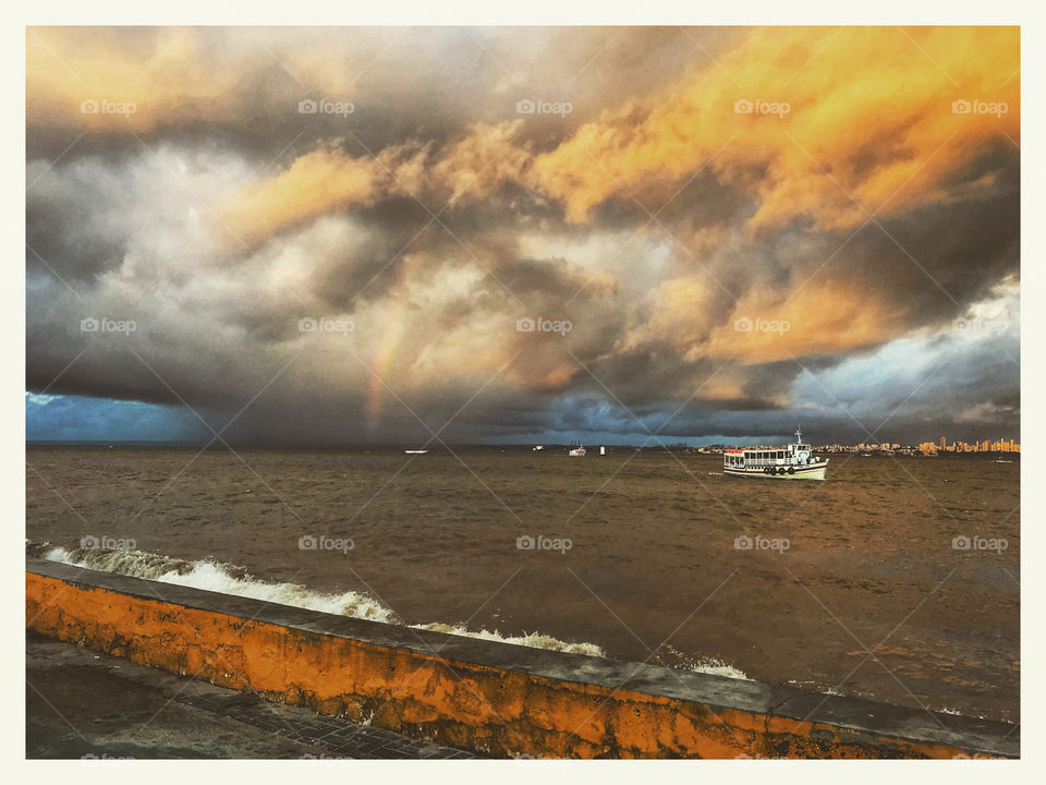 rainy day on the island of Itaparica, Bahia, Brazil