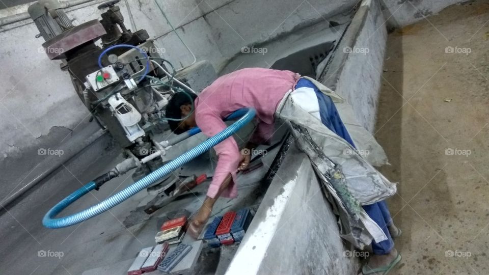 Granite polishing factory work with people good work