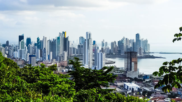 Panama city panoramic top view