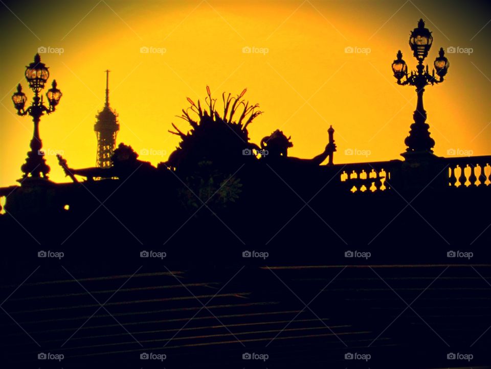 Pont Alexandre III Bridge in Paris France.