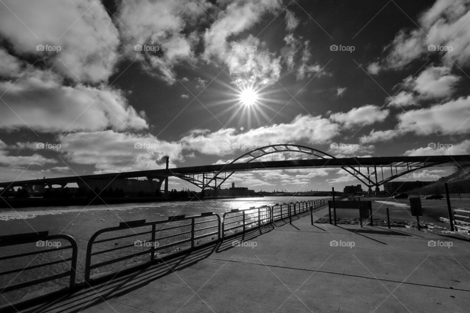 View of bridge over sea