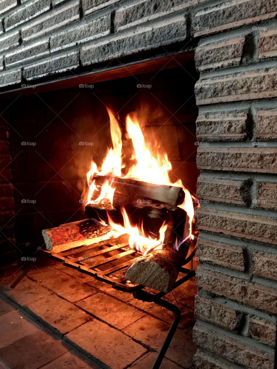 Firebox . Fireplace wood burning 