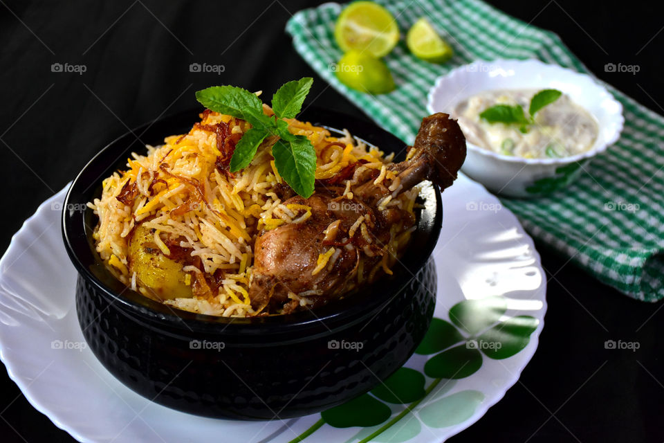 Chicken Biryani Asian Indian Cuisine Traditional