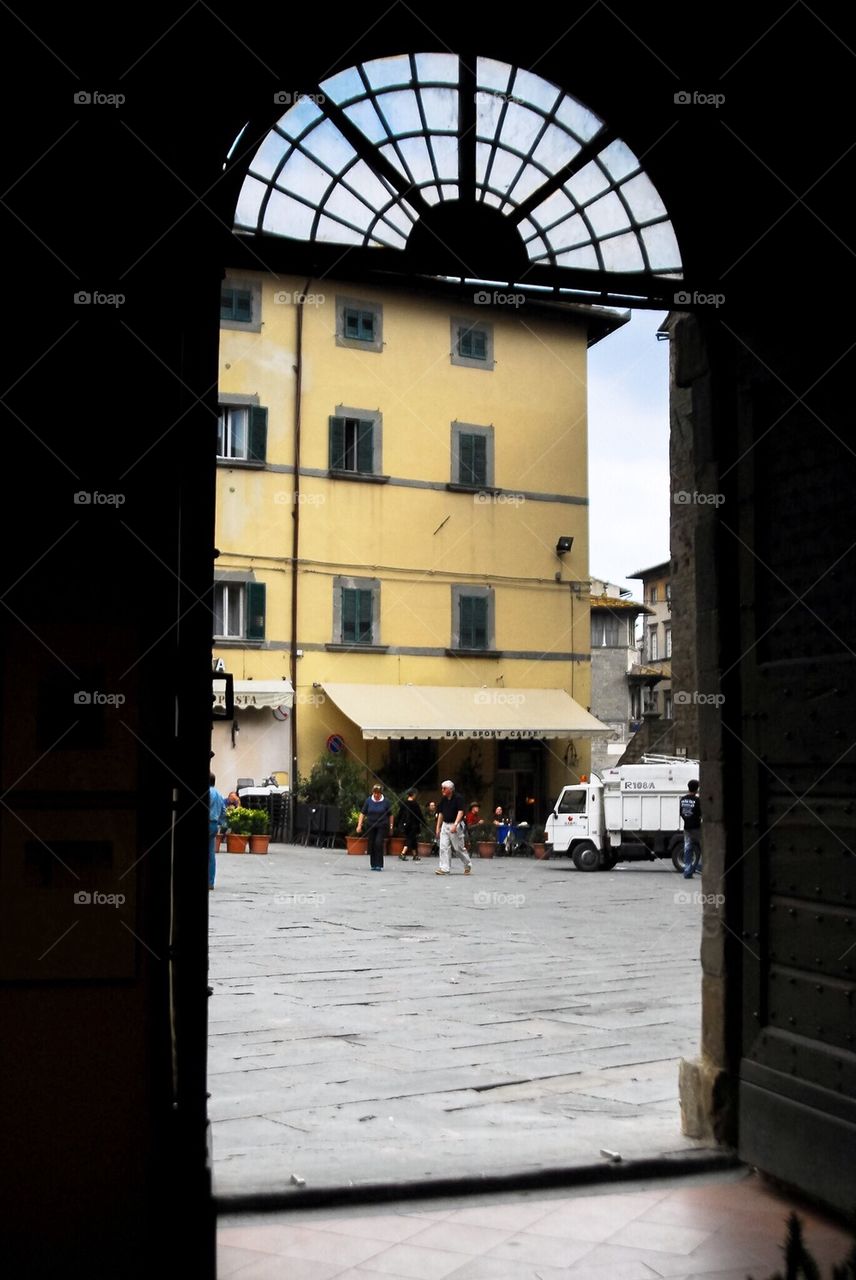 View towards the marketplace of Cortona