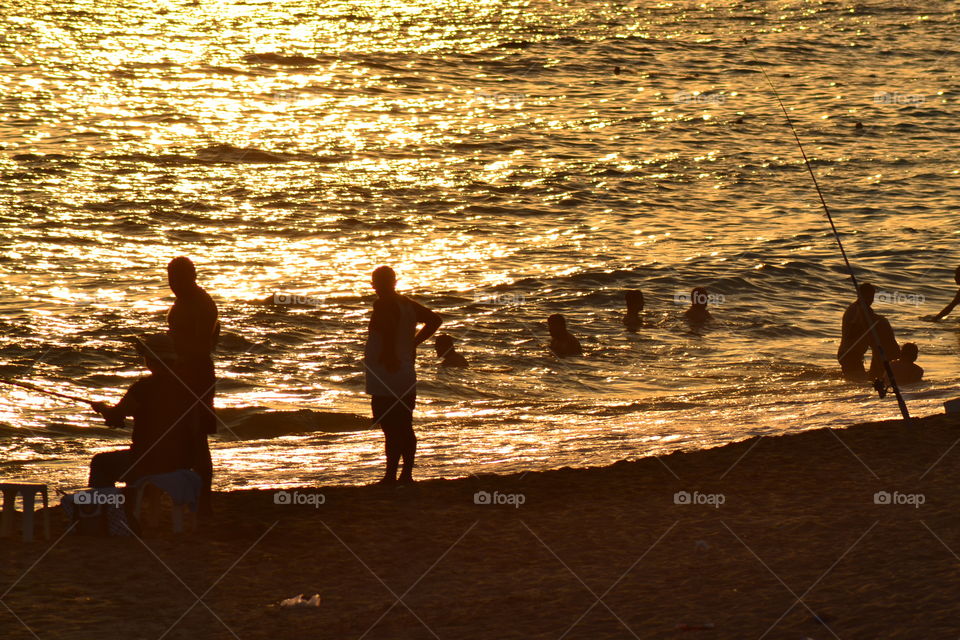 fishing on the beach