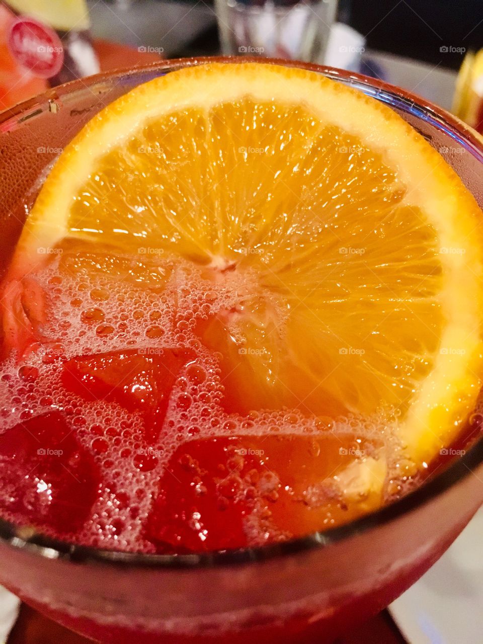 Orange slice in a Ruby Relaxer