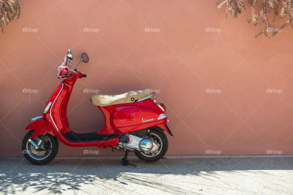 Red scooter