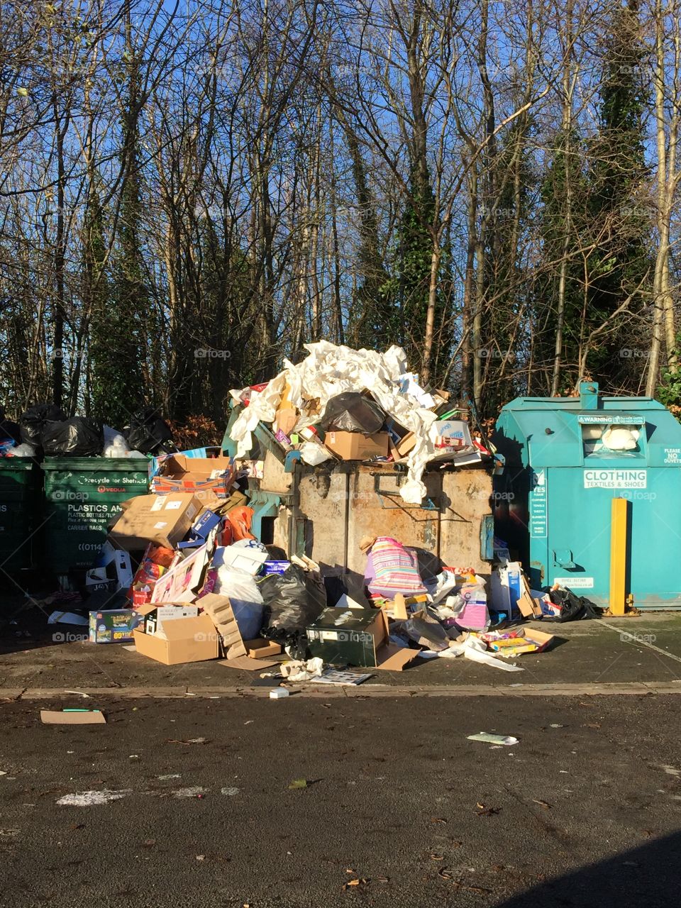 Overloaded rubbish skip