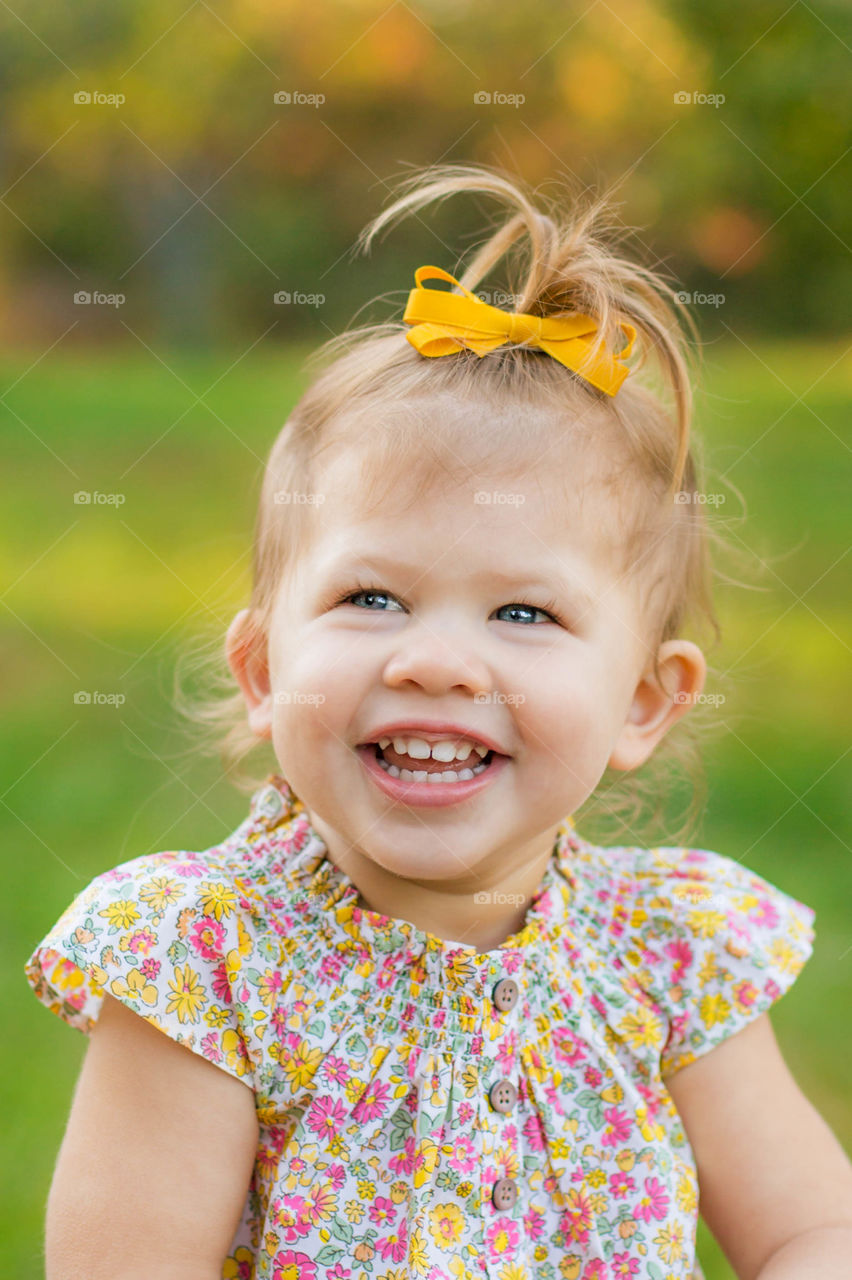 Portrait, Daughter, Happy, Laughing, Fall