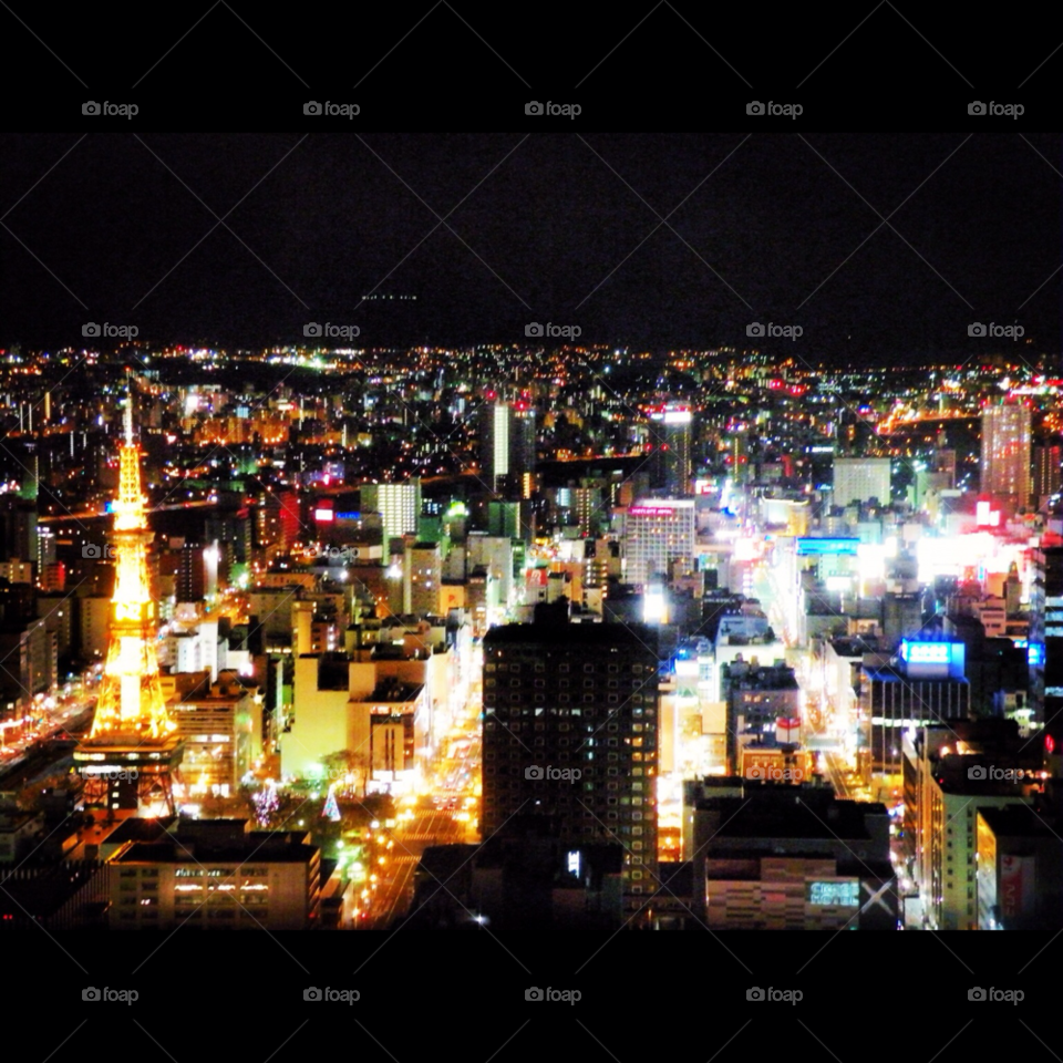 sapporo city light night by KengPP