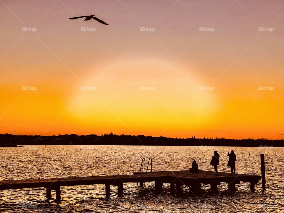 Sunset on the Garda Lake 