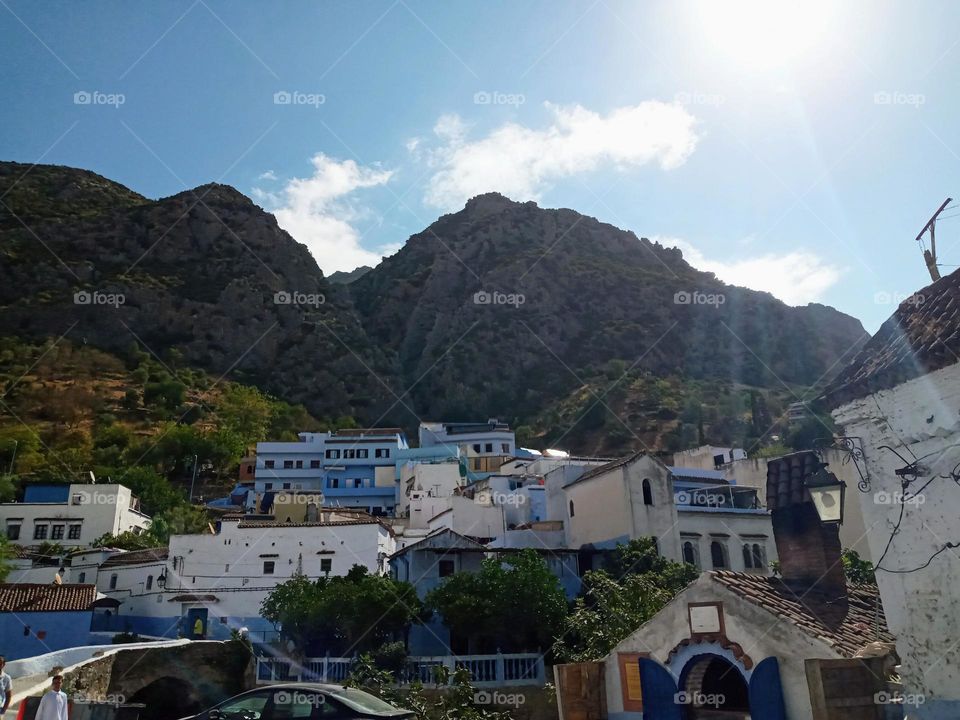Portrait of chefchaouen city in morocco